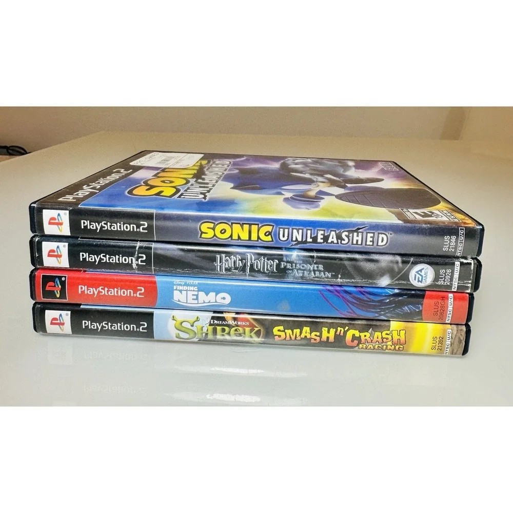 Sony PlayStation 2 LOT 4 Shrek  Finding Nemo Sonic Unleashed Harry Potter